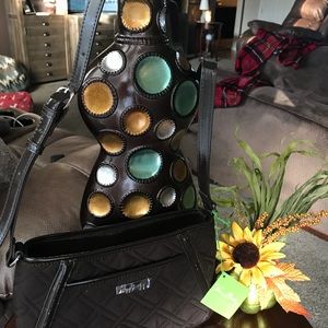 Vera Bradly Expresso Trimmed Trapeze Crossbody